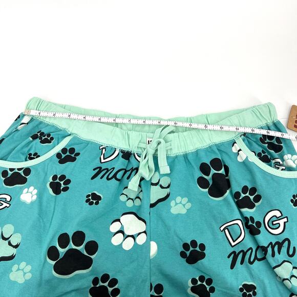 Lazy One Dog Mom Womens Regular Sleep Lounge Pant Size XL Teal With Paw Prints - Picture 3 of 8
